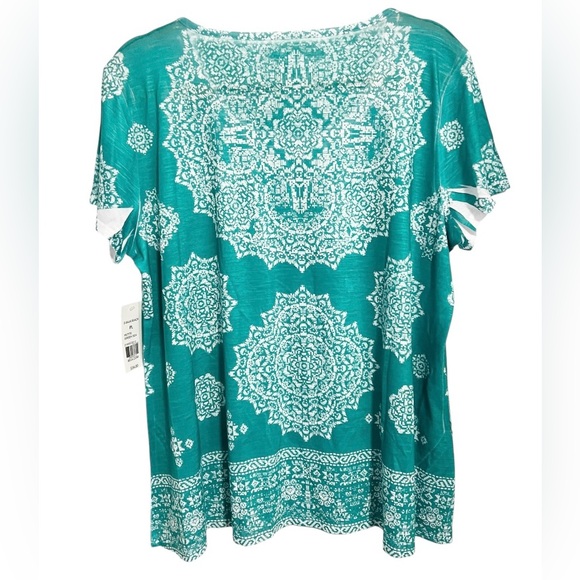 Women’s top in teal and white | Size PL | SO SOFT! | NWT - Picture 2 of 8